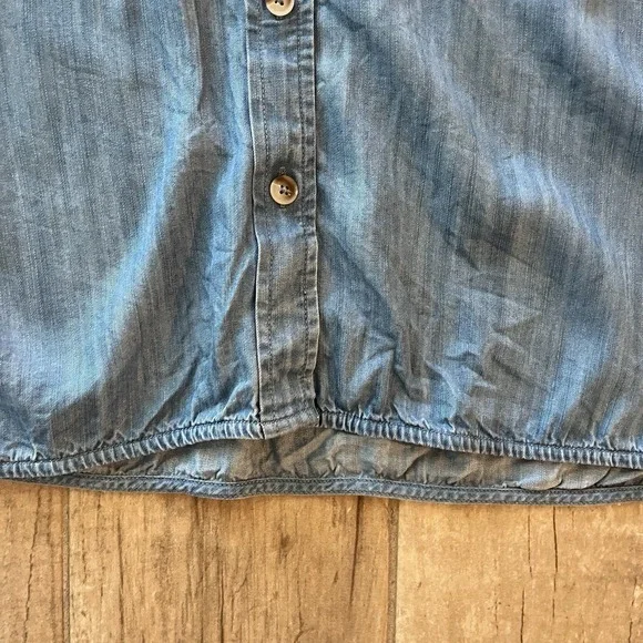 Haven Well Within Women's Oversized Shirt Button Up Denim Blue Tencel‎ XL - Picture 3 of 9